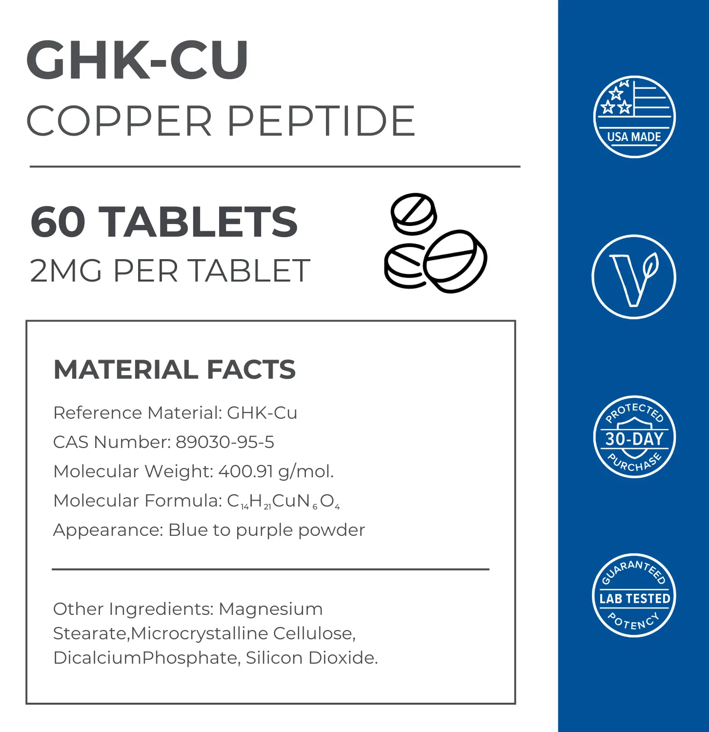 how much mcg of ghk cu per day Neurogan Health GHK-Cu Copper Peptide Tablets | 120 mcg Per Tablet, 60  Tablets
