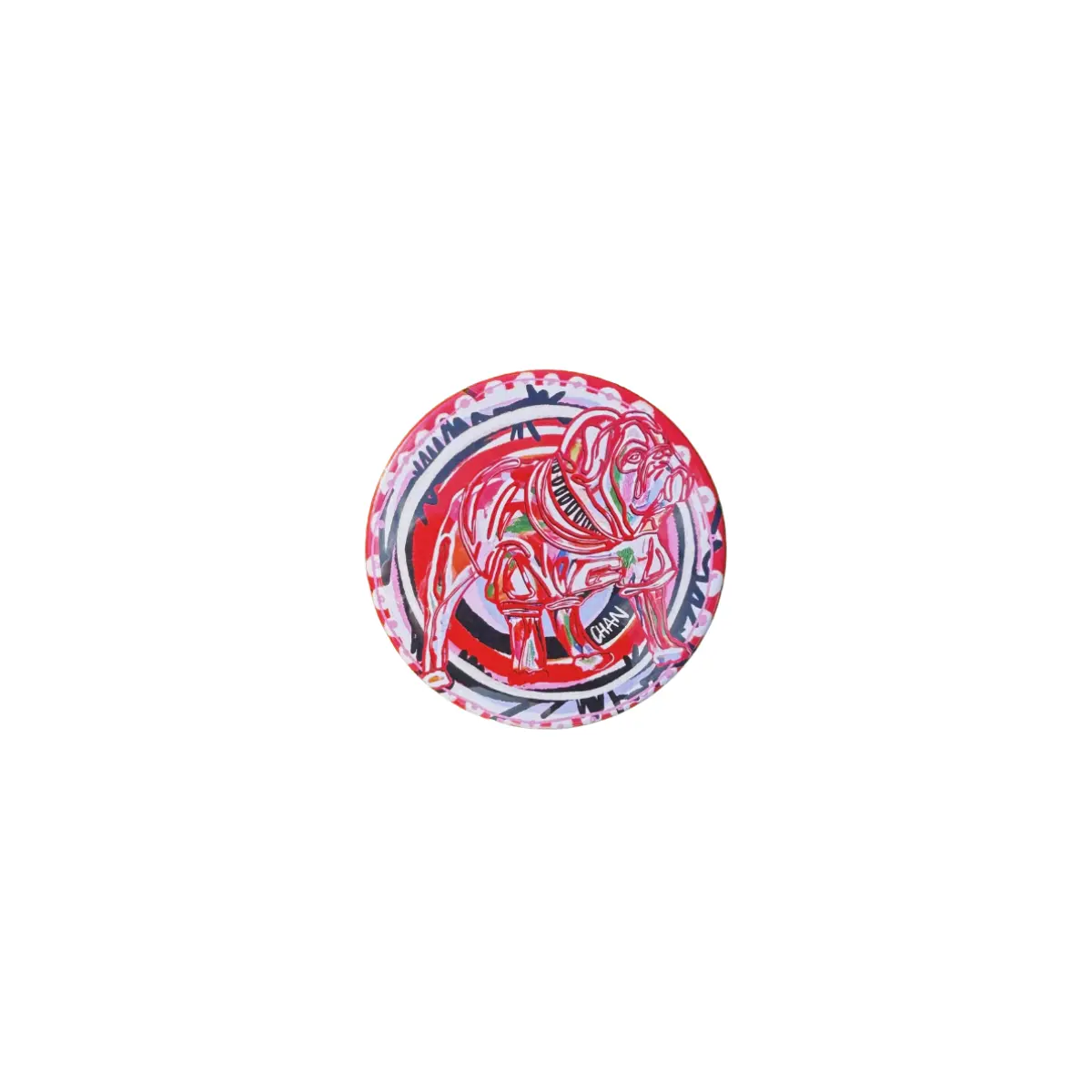 3" Abstract Dawg Button
