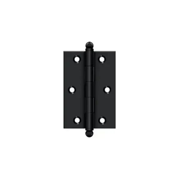 Deltana CH3020U19 3" x 2" Square Brass Paint Black Decorative Ball Tip Hinge, Hinge with Ball Tips, Easy to Maintain, Door Hardware