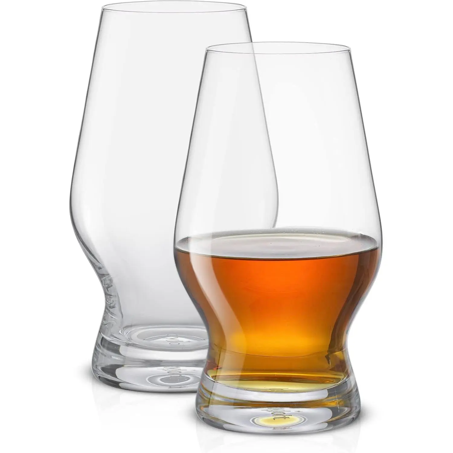 Crystal Whiskey Glasses, Set of 2 – 7.8 Oz. Rocks Glasses for Neat or Mixed Drinks – Lowball Whiskey Tumbler Cocktail Glasses with Unique S-Curved Shape – Whiskey Glass Set