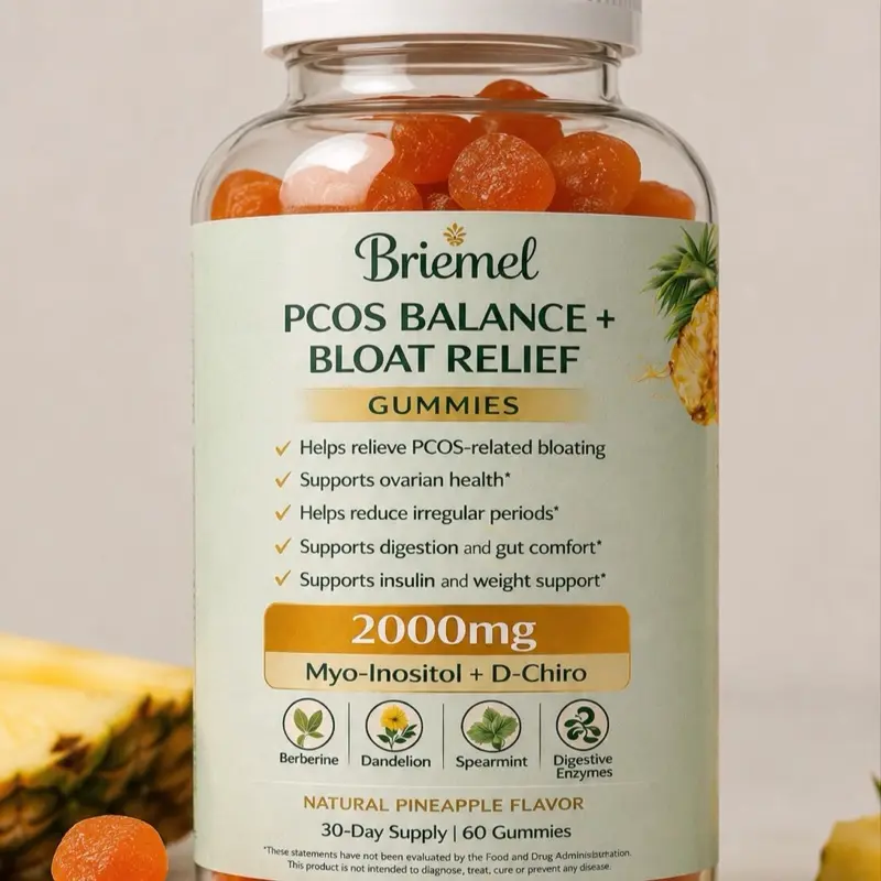 PCOS Balance Gummies - Hormone Support & Bloating Relief 2000mg Inositol