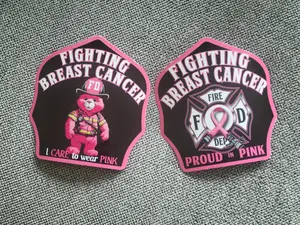 Breast Cancer Awareness firefighter helmet shield. Breast Cancer Awareness firefighter helmet shield.
