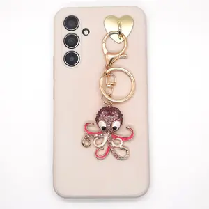 Ollie the Octopus Glitzy Drop Charm for Keys, Bags and Phones For Ocean Lovers