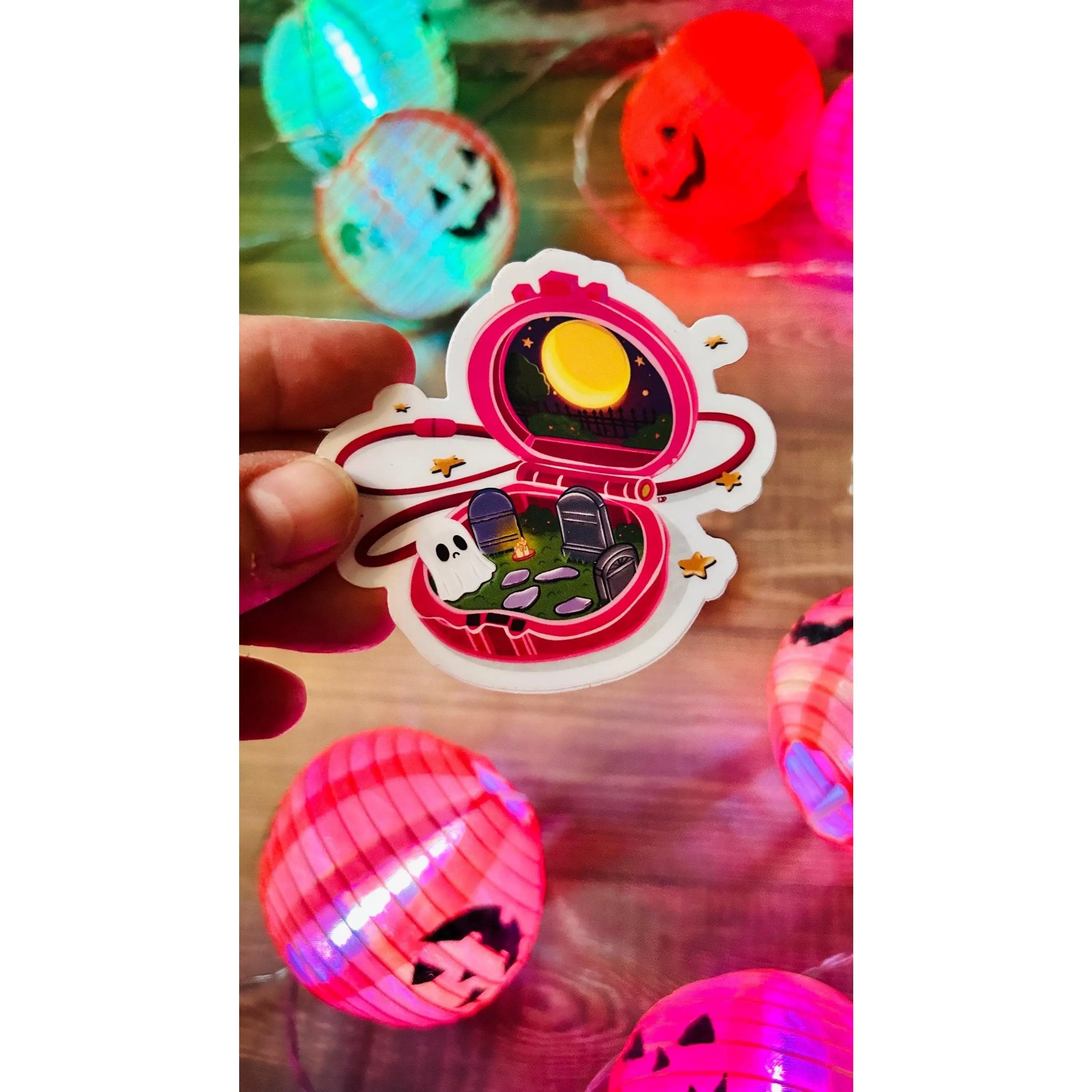 Graveyard Polly Pocket Inspired / spooky Polly Pocket/Sticker/90s