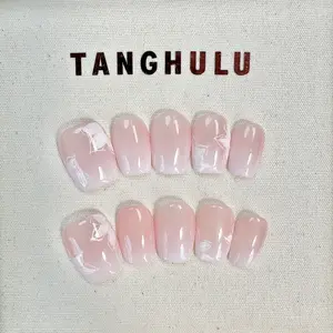 Tanghulu Nails-Floral Whispers Collection/Handmade Press On Nails/ Square / Short 18mm