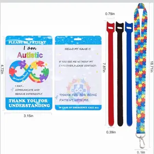 Autism Bag Tag 2pack - Please Be Patient with Me, I Have Autism - Easy to Attach to Backpacks, Bicycles, and Suitcases white tag