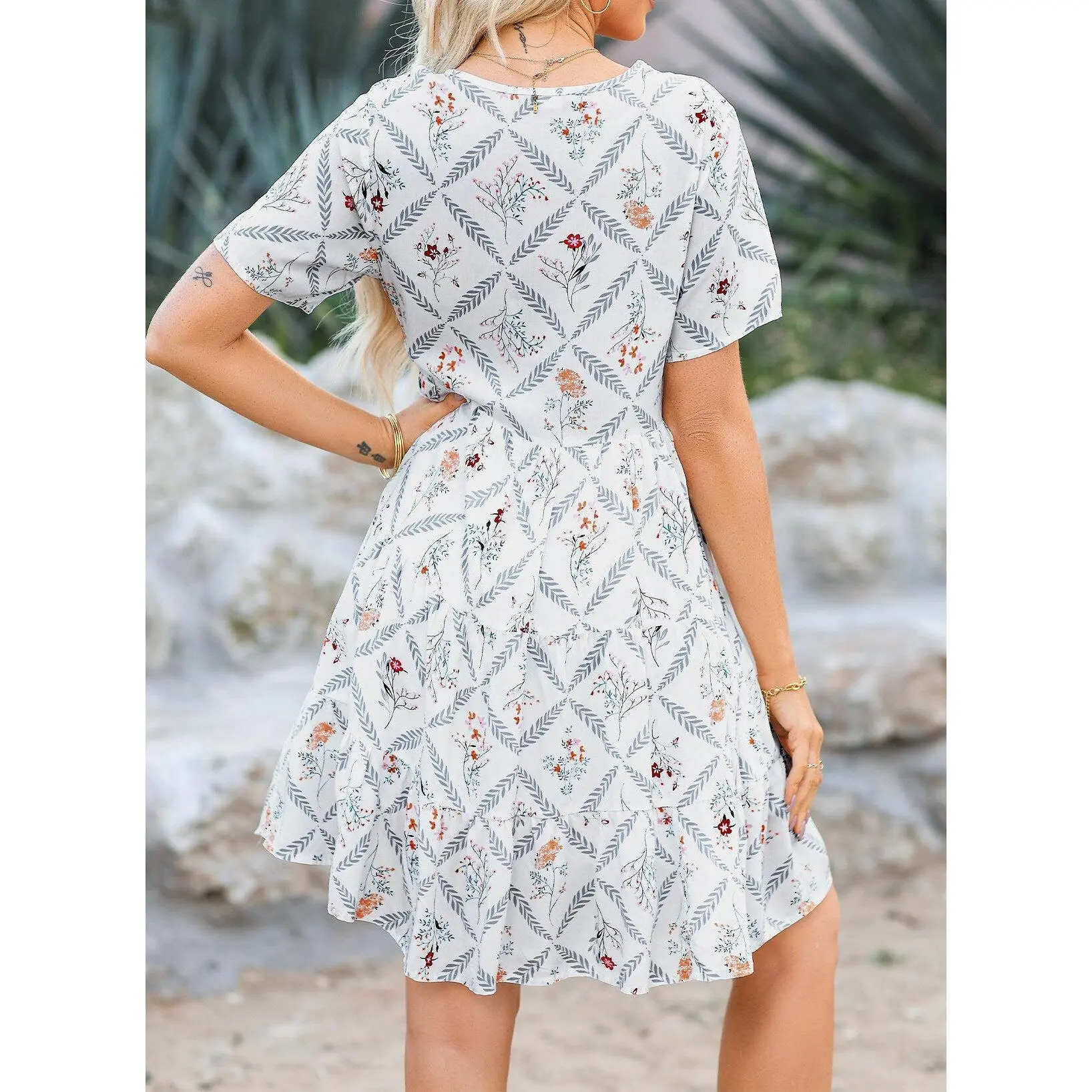Dokotoo Womens Summer Casual Boho Floral Dresses V Neck Short Sleeve Flowy Swing A-Line Mini Dress - TikTok Shop Dokotoo Womens Summer Casual Boho Floral Dresses V Neck Short Sleeve Flowy Swing A-Line Mini Dress - TikTok Shop
