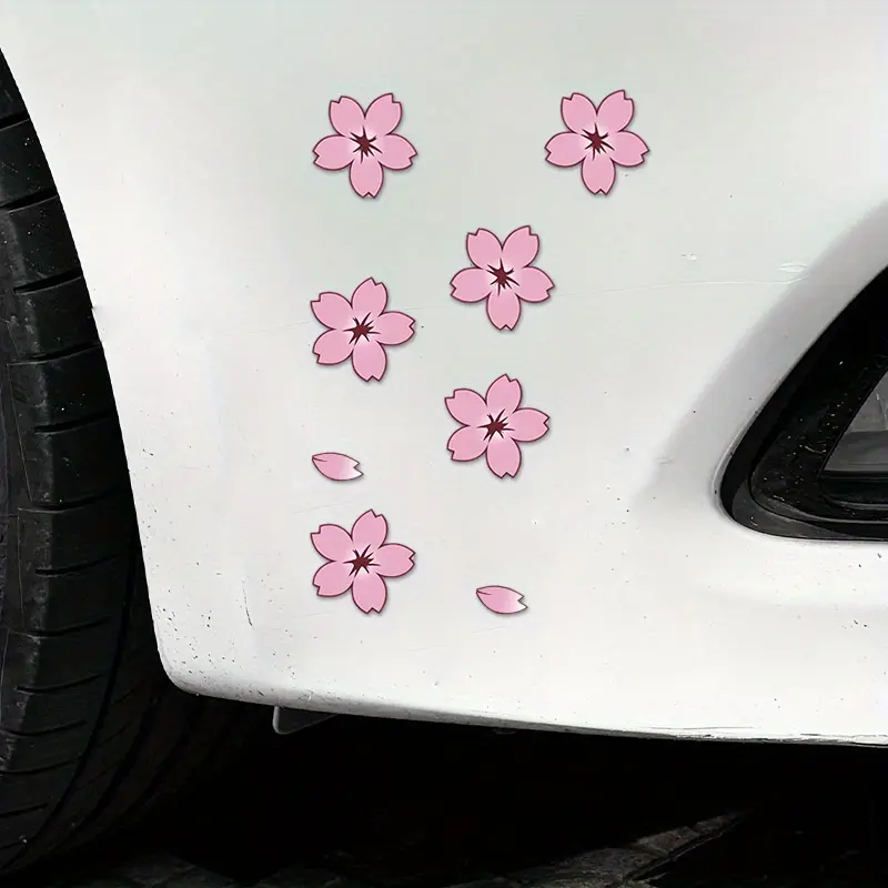1SET Daily Fresh & Comforting Decor Sticker, Automotive Decals, Decal for Cars, for car interior, Cherry blossom petal logo elements, add Japanese-style texture + daily Japanese-style decor goods