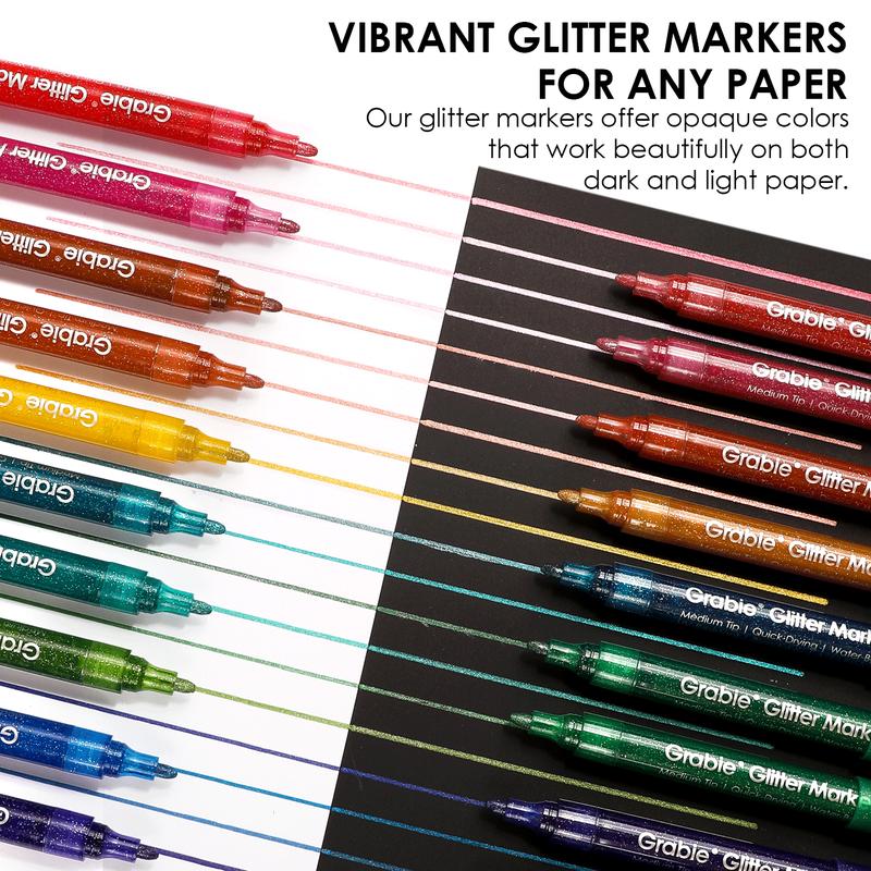 [Flash Sale] Grabie Iridescent Glitter Acrylic Paint Marker Set Of 24 acrylic pen, Art Drawing, HolidayHaul