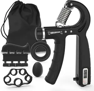 Grip Strength Trainer Kits (5 Pack), Adjustable Resistance Forearm Strengthener, Hand Gripper Strengthener for Muscle Building and Injury Recovery for Athletes