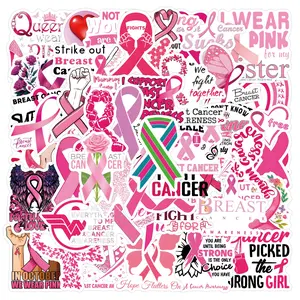 Breast Cancer Awareness Stickers, Creative Graffiti Decals, Waterproof Adhesives for Cars, Luggage, Phones, Notebooks, Stationery, Journals