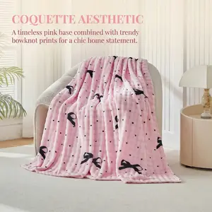 [Mother's Day] Flannel Fleece Throw Blanket, Super Soft Cozy Striped Blanket for Couch Bed Office Travel, All Season Warm Gift Blanket