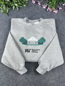Campus University Embroidered Sweatshirt, Collegiate Building Hoodie, Cozy Student Gift