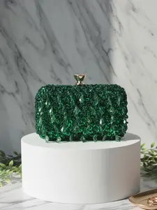 Luxury Hand Embroidered Evening Bag for Women, Versatile Party Dress Shoulder Bag, Elegant Rhinestone Flower Clutch, Perfect for Weddings and Parties