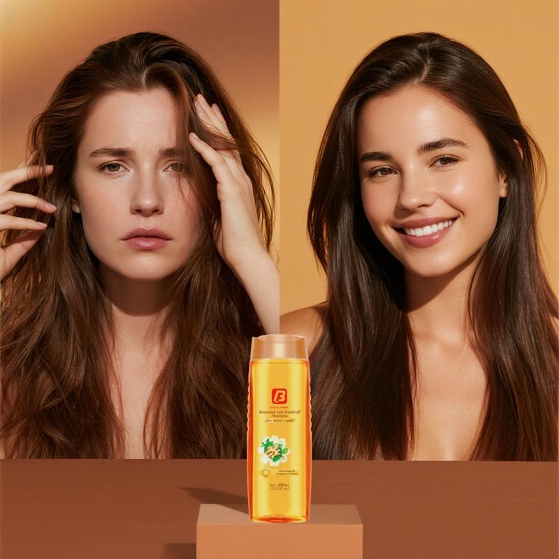 BEE&FLOWER Ginger Strengthen Hair Shampoo & Conditioner Set - 400ml + 450ml - Anti-Dandruff Formula - Hydrates & Strengthens Hair - Vegan & Cruelty-Free - Oil Control & Split End Repair