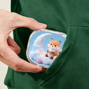 Moon & Cloud Fox Print Portable Tea Bag Storage Box, Mini Pocket Tea Bag Case, Sealed Dustproof Moisture-Proof Sorting Box for Office Daily Use