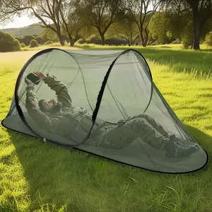 Military Boat Shape Mosquito Net, Wide High Customizable No Installation Portable Anti-Mosquito Foldable Outdoor Camping, Mesh Netting