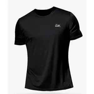 Men's Black and White Loose Breathable Short Sleeve T-Shirt