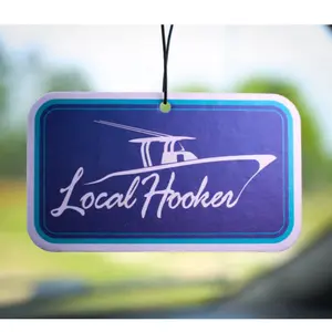 Local Hooker Blue Boat Car Air Freshener Ocean Scent - 2 Pack with Local Hooker Design and Blue Background