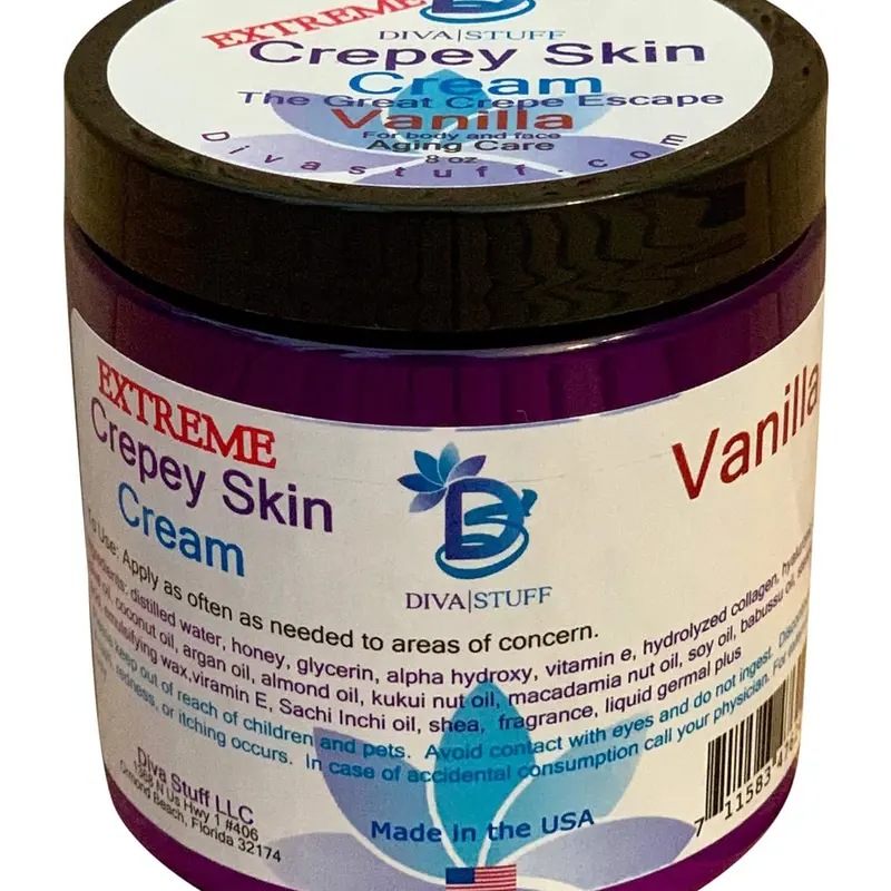 Extreme Crepey Skin Body & Face Cream With Hyaluronic Acid, Alpha Hydroxy and More (Vanilla) Body Care Lotions Moisturize Skin Repair Skincare Cosmetic Moisturizer