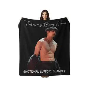 Stray BangChan Abs K-Pop Sherpa Fleece Blanket, Cozy Stay Decor Gift for Fans, Bedroom Bedding, Unique Keepsake, Kpop Fun Gift birthday gift