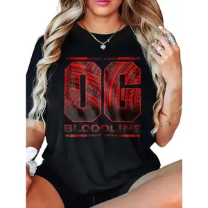 100% Cotton Og Bloodline Tribal Design Print T-Shirt Women Men Outdoor Casual Short Sleeve Comfortable And Versatile