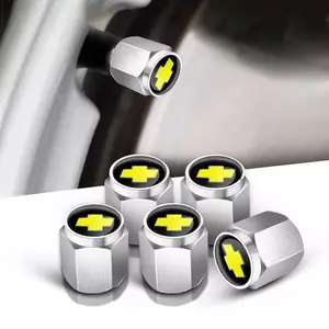 5pcs Aluminum Alloy Car Wheel Tire Valve Caps, Dustproof Protection Stem Covers for Chevrolet Cruze Sonic Silverado Trax Camaro Captiva Equinox Trailblazer