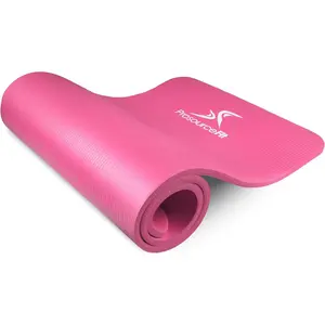 Extra Thick Yoga and Pilates Mat ½” (13mm) or 1" (25mm), 71-inch Long High Density Exercise Mat with Comfort Foam and Carrying Strap
