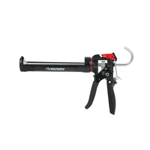 10 oz Heavy-Duty High Leverage Drip Free Caulk Gun with Drip & Drip-Free Switch, Rotating Barrel, Cushion-Grip Trigger, and Ladder Hook