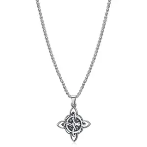 Stainless Steel Witch Knot Necklace with Celtic Trinity Pendant for Mystic Charm Unique for Her Gothic Witch Jewelry Witchy Jewelry,summerwins
