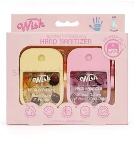 Wish Hand Sanitizer Spary Travel Size Spray 2-Pack Gift Box 1.2 FL OZ (35ML) Each,  Black Plum,Sweet Guava Hydrating and Moisturizing,