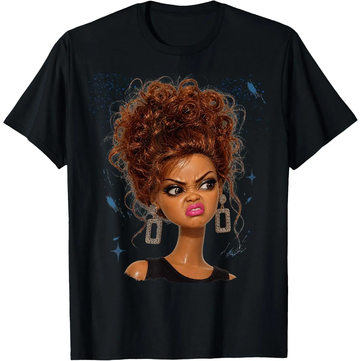 Men's Disgusted Doll Side Eye T-Shirt - Funny Attitude Gift, Stylish Breathable Basic Short Tops