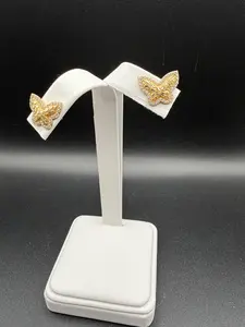 10K Gold Butterfly Nugget Earrings - Elegant and Durable Design