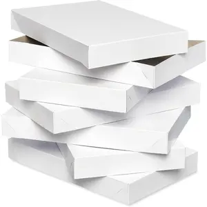 White Shirt Boxes with Lids, for Birthdays, Holidays, and All Occasions (6 Boxes, 14.75'' x 9.5'')