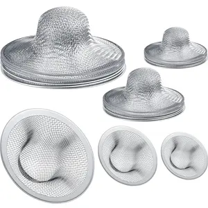 12 Packs Stainless Steel Bathroom Sink Drain Strainers, 4.5/2.75/2.25 Inch Rust-Resistant Mesh Basket Protector for Shower & Bathtub, Home Bathroom Accessories