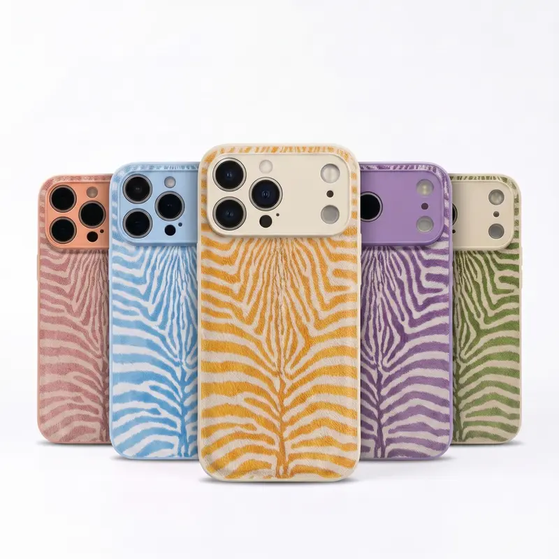 Y2K Stylish Zebra Striped Double-Piece Soft Silicone iPhone Casing - Shockproof Protective Hard Shell Smartphone Accessory for iPhone 12/13/14/15/16/17 Pro Max Plus Air, 18 Pro Max, for Style Seekers