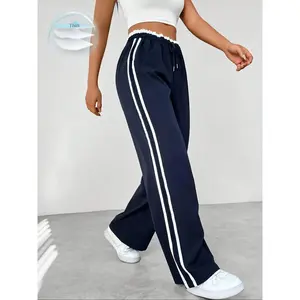 Women's Striped Print Pants, Casual Comfy Pants for Daily Wear, Ladies Bottoms for Spring & Fall