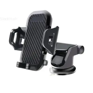 Car Phone Holder, SleekHush Tri-Grip Pro Suction Cup Bracket - Multifunctional Car Accessories, Adjustable Holder for iPhone Samsung Google All Smartphones, 360° Rotating Ball Joint, Telescopic Arm, 1-Touch Security Gentle Grip for Dashboard & Windshield,