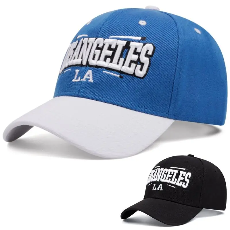 Unisex Vintage Acrylic Los Angeles Letter Pattern Baseball Cap - 7 cm Visor, 11 cm Height, 4.3 Inch, Adjustable Caps, 22.1-24 Inch Fit, High-Quality Casual Outdoor Adult Hat, Cold Wash Compatible