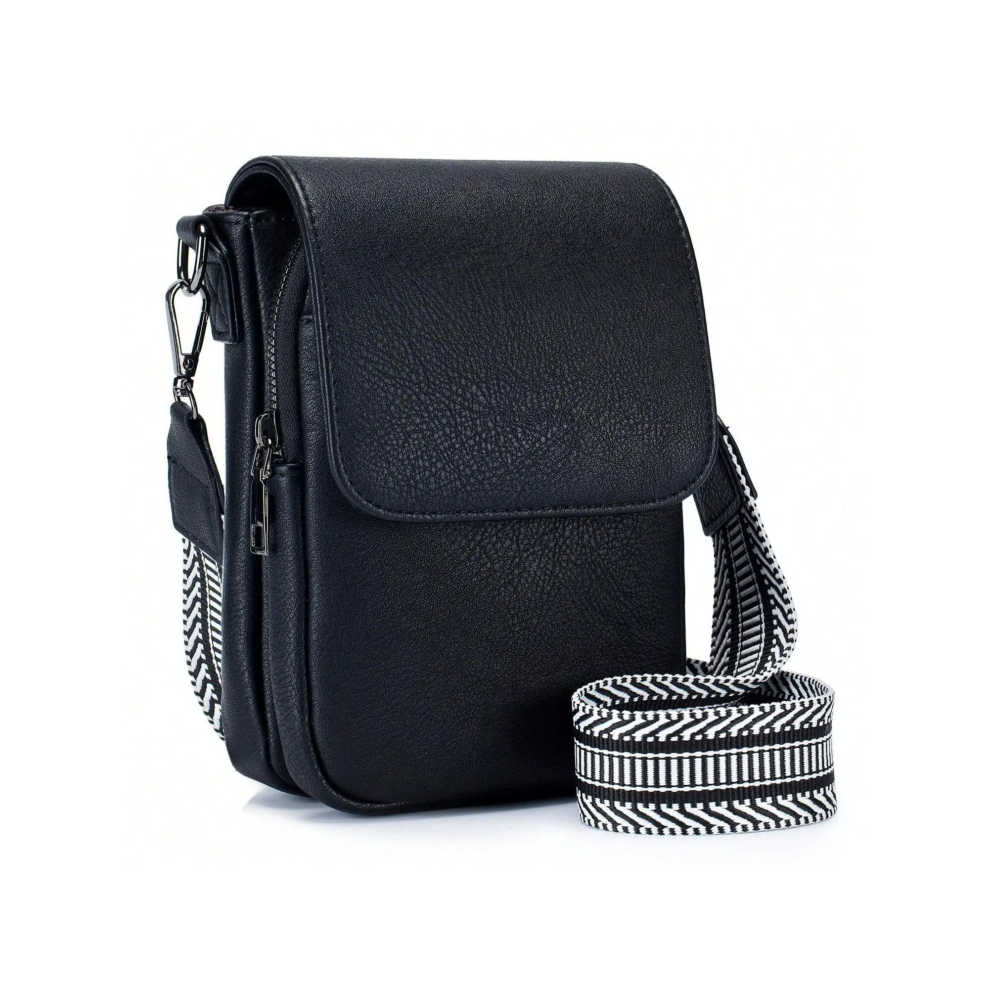 POIUGOYA Small Crossbody Bags For Women Trendy,Leather Triple Compartment Cell Phone Crossbody Wallet Purses With Card Slots