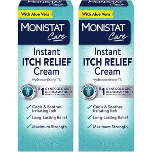Instant Itch Relief Cream for Women, Maximum Strength Feminine Itch Care, 1 oz, 2 Pack