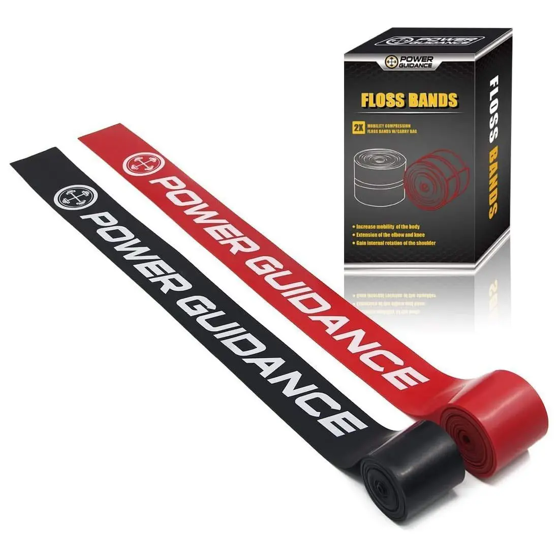 POWER GUIDANCE Muscle Floss Bands - Compression Bands - Mobility & Recovery Bands - for Improving Movement, Increasing Circulation & Reducing Soreness