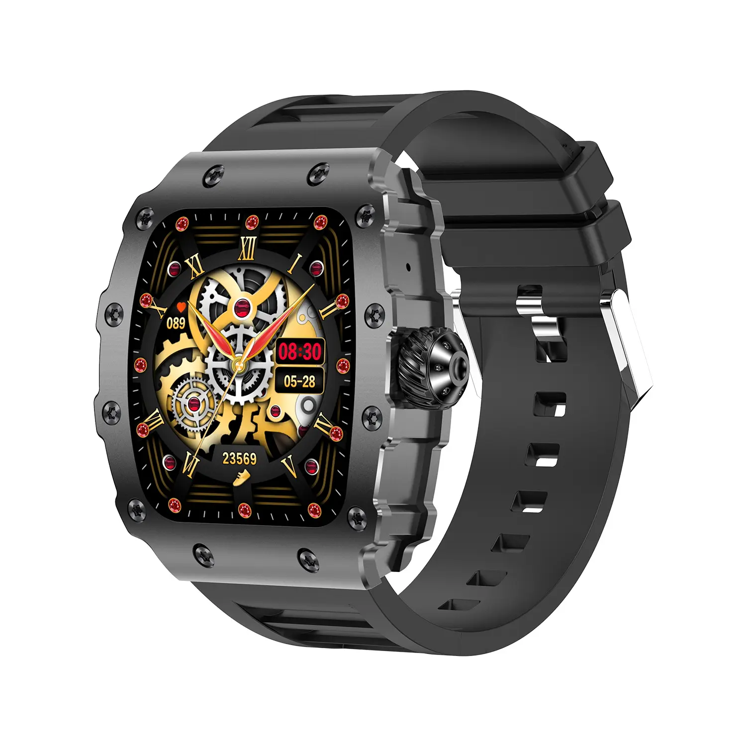 Biometric Wearable Wristwatch - 1.5 in Touchscreen Smart Device with USB Charging, Magnetic Closure, Heart Rate Monitor, Blood Oxygen & Sleep Tracking, Pedometer, Step/Calories Counter, IPX7 Waterproof for Android iOS, Running for Men Women