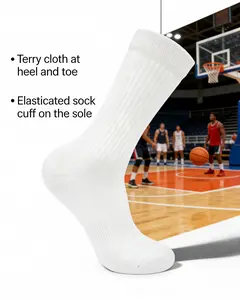 5 Pairs Unisex Cushioned Crew Sports Socks with Arch Support – Breathable Combed Cotton Athletic Running Socks, Moisture-Wicking Terry Heel & Toe, Black & White Performance Training Socks