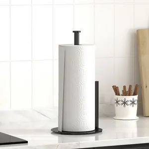 Kitchen Paper Holder Stand, Space-Saving Modern Design, Includes Food Wrap Storage, Ideal for Kitchen Countertop Organization