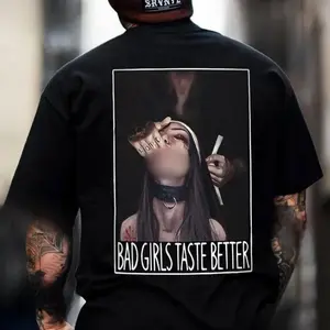 BAD GIRLS TASTE BETTER S*ck Finger Nun  Tshirt, Hoodie, Sweatshirt, Aesthetic Tatoo Outfits, Streetwear Style, Retro Vintage Y2k Men Graphic Tees, tattoo,  Hoodie, Sweatshirt, Spooky Season