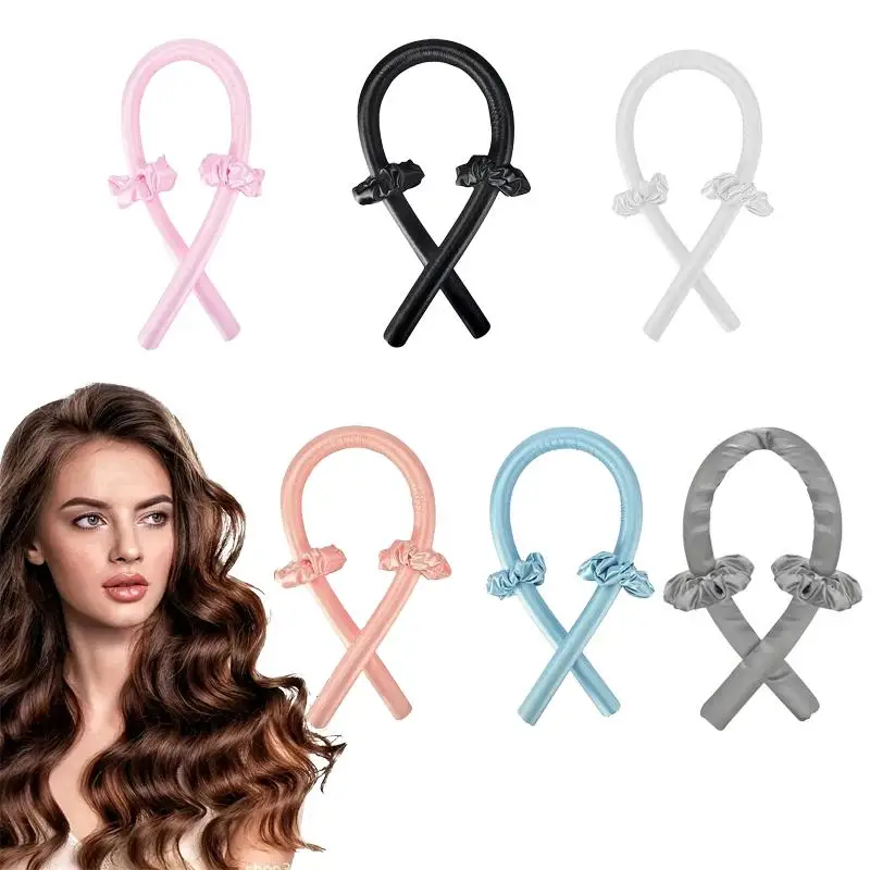 Music Festival Makeup, Foam Sleeping Haircare Curling Iron, 1 Set Heatless Hair Curler for Long Hair, Sponge Big Wavy Hair No Heat Curling Rod Headban