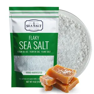 Flaky Sea Salt, Hand Harvested Sea Salt Flakes, Baja Fleur de Sel Flake Salt, Gourmet Finishing Flaky Salt for Baking and Cooking, 4 oz Bag, Sea Salt Superstore