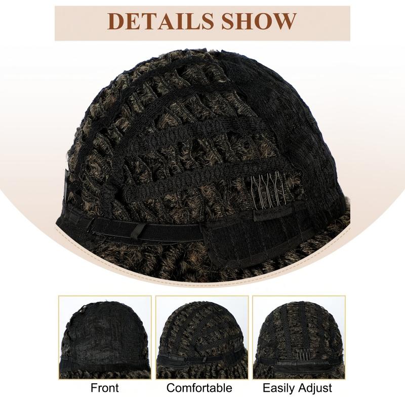 Dreadlock Wig Short Twist Wigs For Women Afro BlacCurly Synthetic Wig Faux Locs Braided Crochet Synthetic Hair Wig For Women