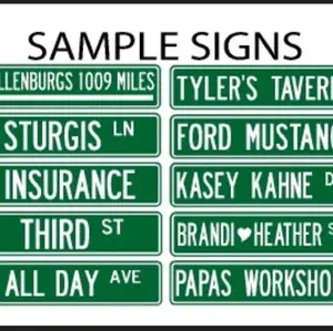Custom Street Signs - Heavy Aluminum - 6" x 24" - Indoor or Outdoor